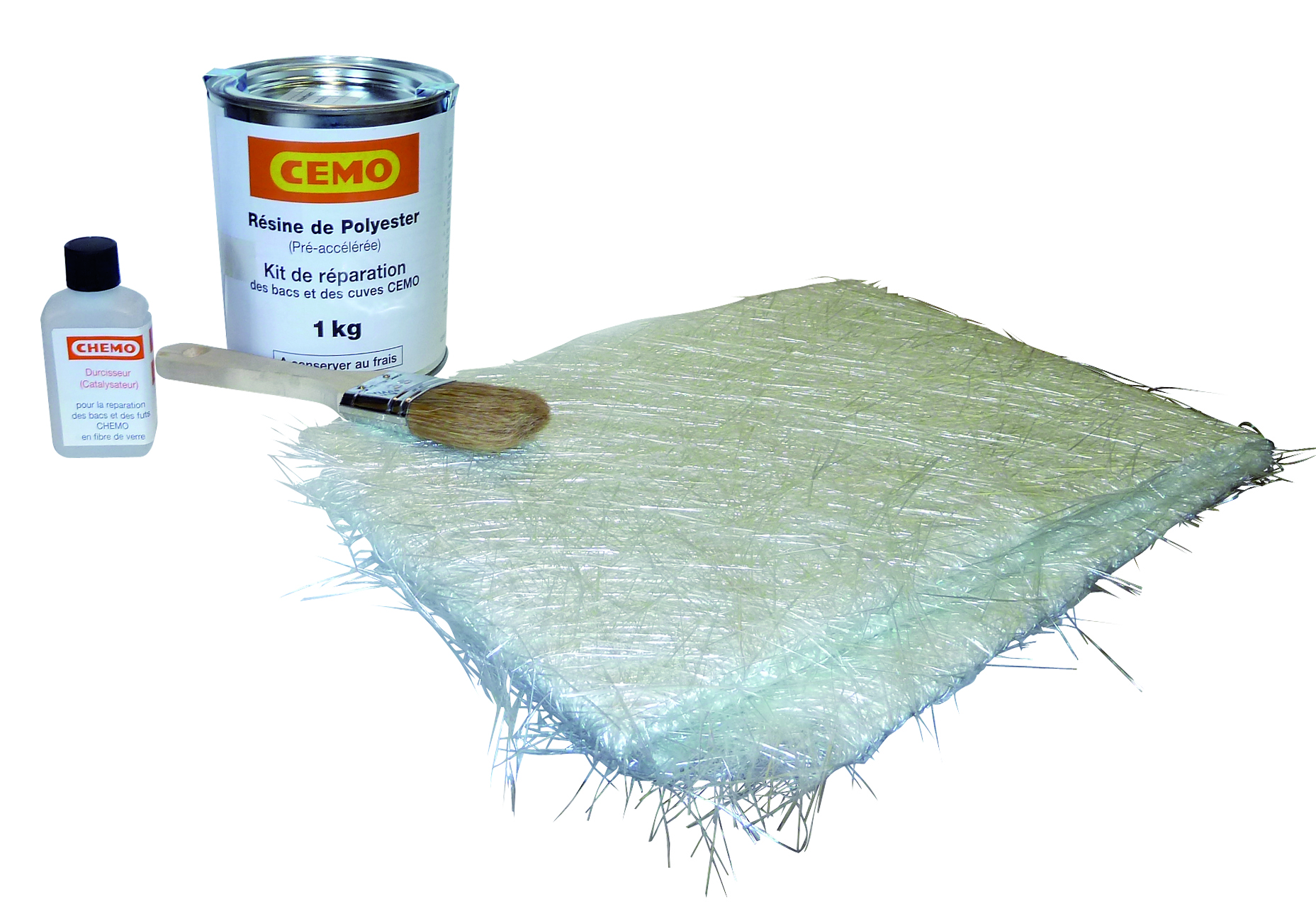 Kit de réparation polyester et fibre de verre PRESTO - 1000 grammes