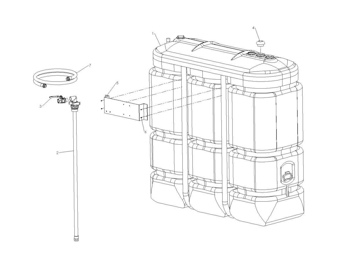 CUVE DE STOCKAGE INTERIEURE PEHD 1500L GAZOLE/GNR/FOD - PRE-EQUIPÉE